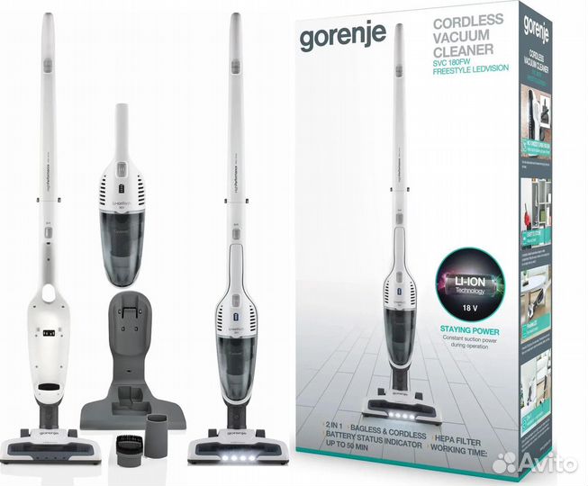 Новые пылесосы Gorenje, беспроводные, чек, гаранти
