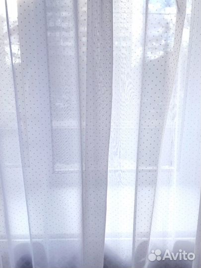 Тюль Горошек Нежная вуаль Белый