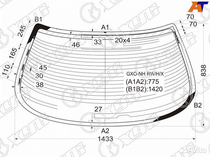 Стекло заднее Toyota Cresta 100