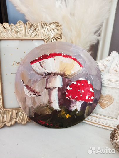 Картина Мухоморы масло холст живопись