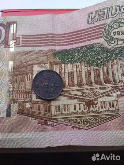 Полушка 1851 г ем