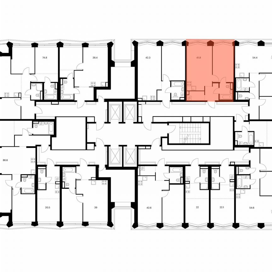 1-к. квартира, 41,8 м², 7/31 эт.