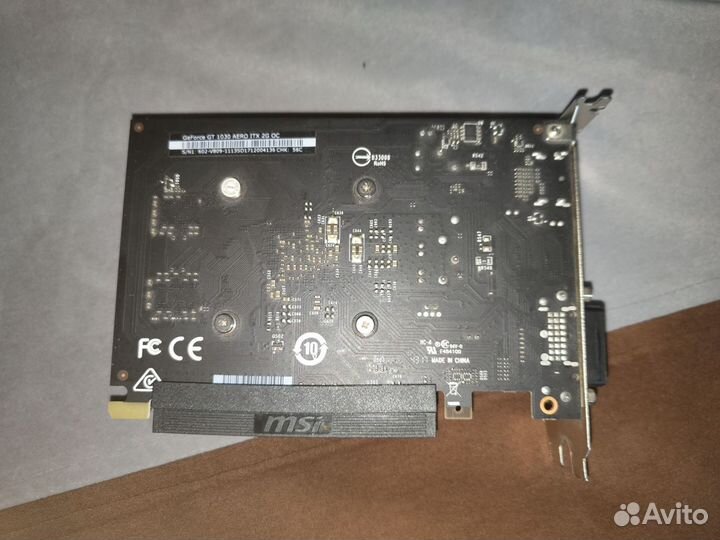 Видеокарт MSI GeForce GT 1030 aero ITX ocgddr 52gb