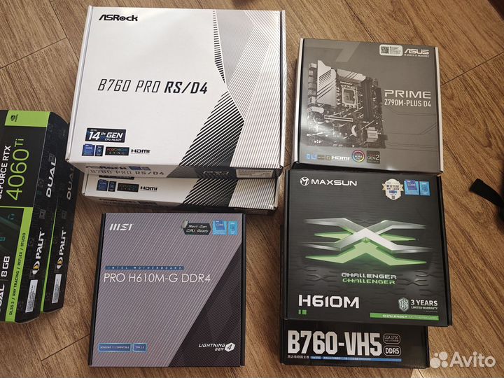 Материнские платы Z790, B760, B650, H610 (новые)