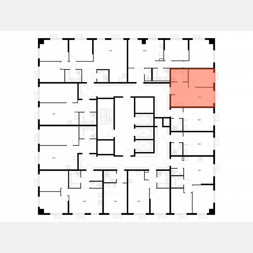 1-к. квартира, 32,3 м², 17/23 эт.