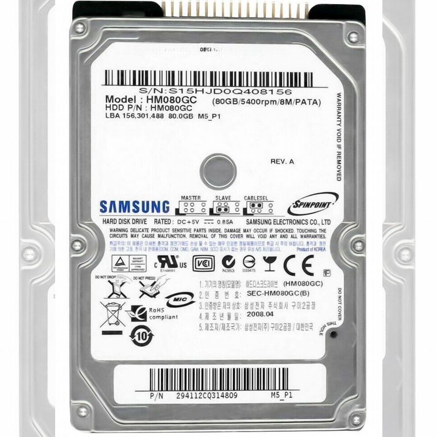 [HM080GC] Жесткий Диск Samsung 80gb Ide 2,5 Hm080gc