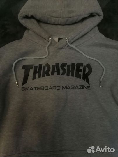 Худи thrasher серое