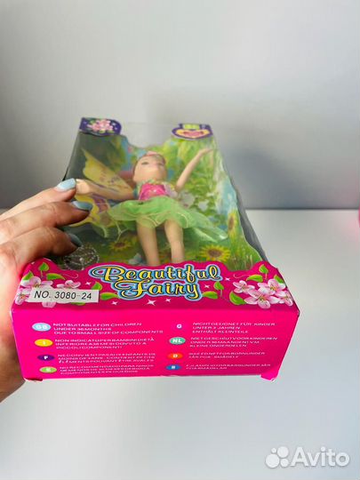 Новая игрушка кукла фея с крыльями в коробке