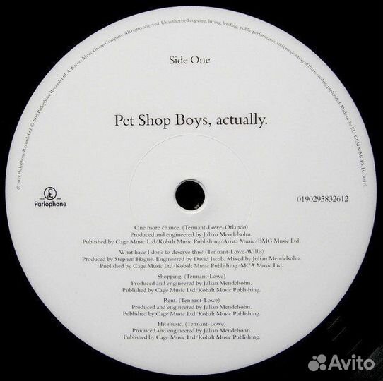 LP Pet Shop Boys Actually. Новая. В упаковке