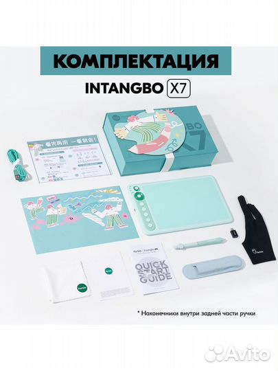 Parblo Графический планшет Intangbo X7 A5 зеленый