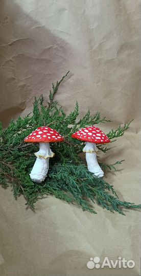 Мухомор ватная игрушка