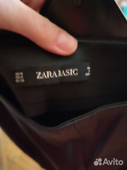 Кожаные брюки zara m