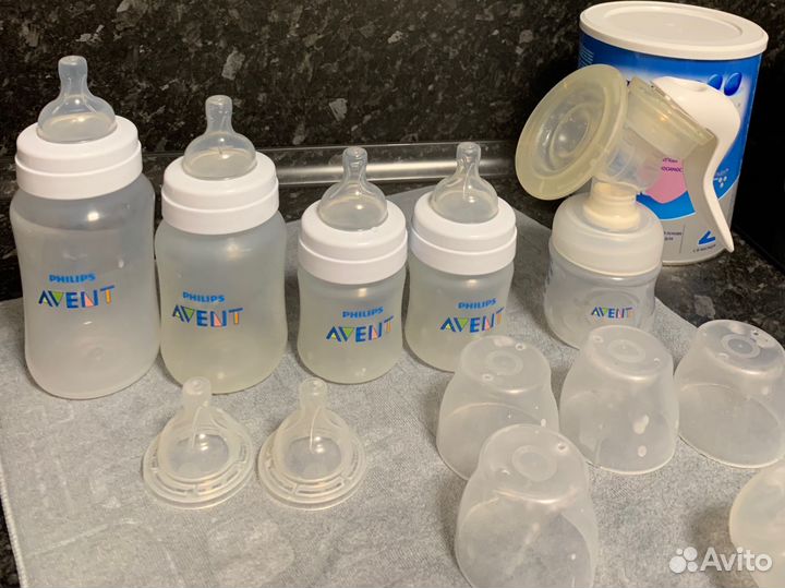 Бутылочки avent и молокоотсос