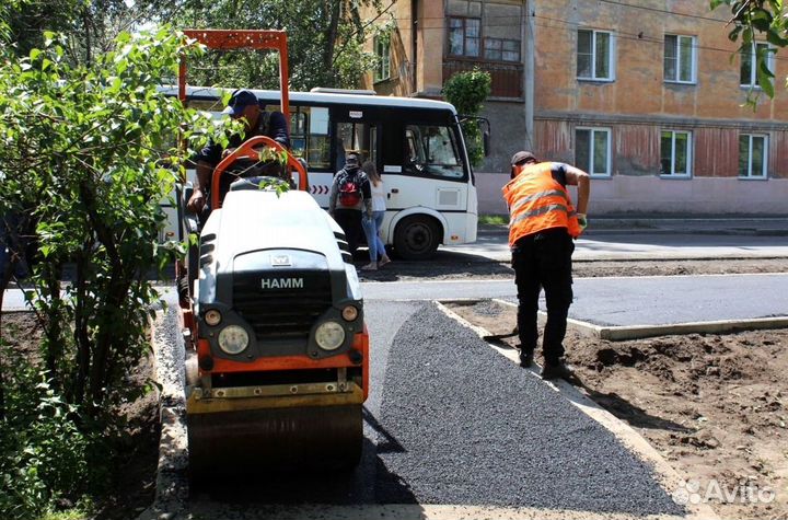 Асфальтирование частного сектора от 200м2 Укладка