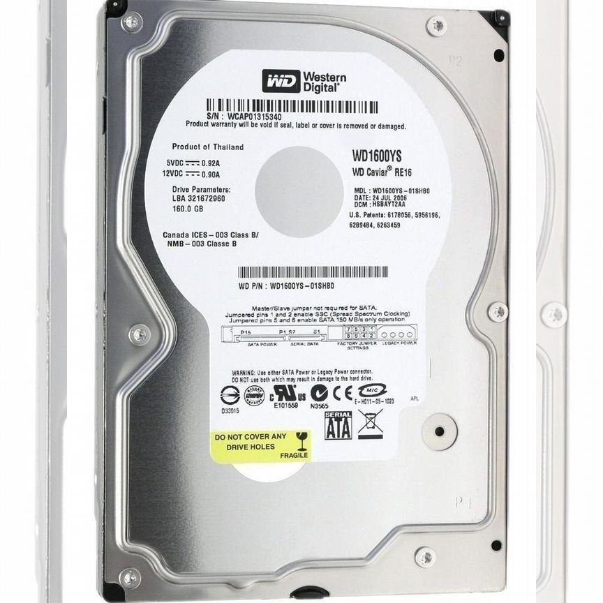 [WD1600YS] Жесткий Диск Western Digital 160gb Sata2 Wd1600ys