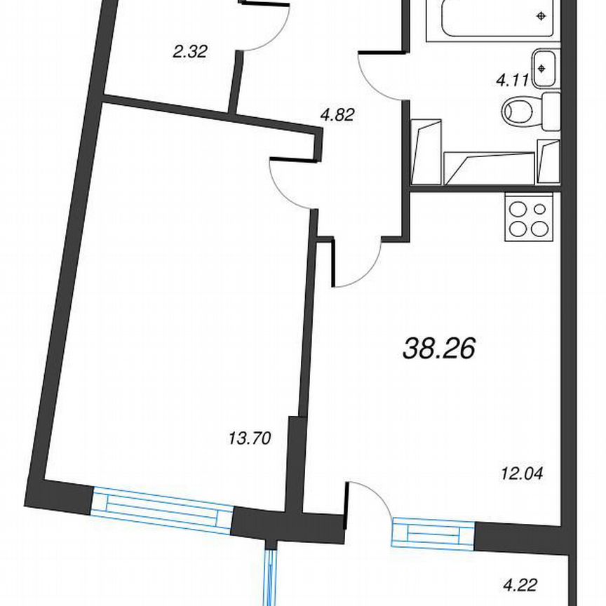 1-к. квартира, 41,2 м², 15/22 эт.