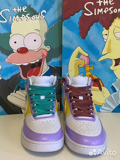 Nike Court Vision Mid White custom simpsons