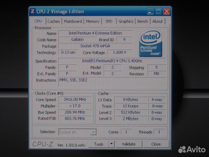 Процессор Pentium 4 Extreme Edition 3.4GHz SL7CH