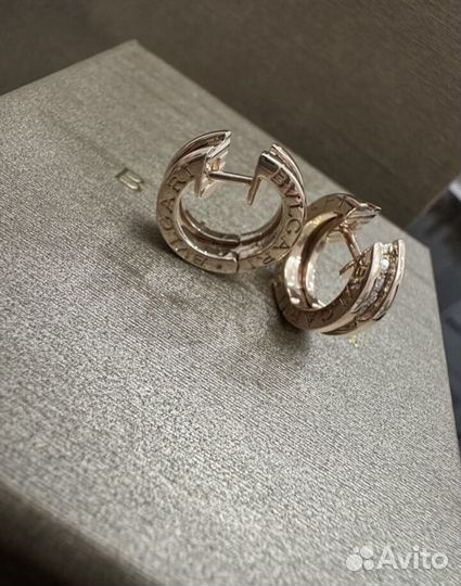 Золотые серьги Bvlgari B.zero1 585п.750п