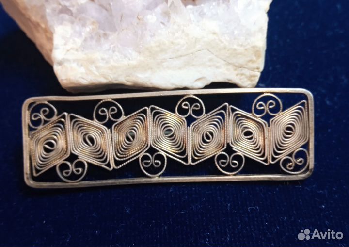 Брошь серебро 835 пробы