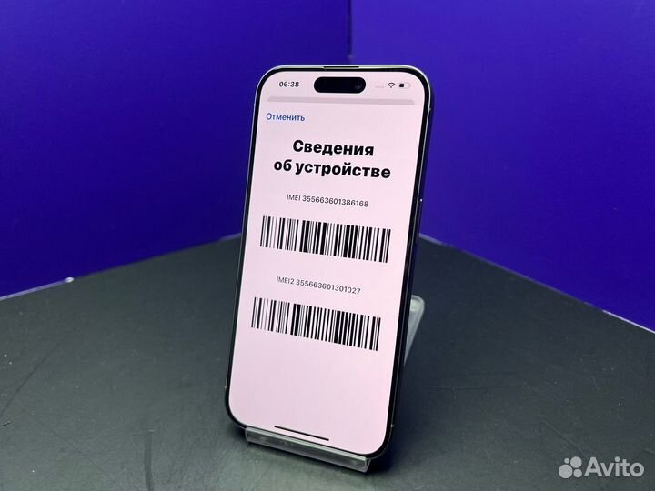 iPhone 15 Pro 128Gb Natural Titanium Dual Sim АКБ:100% imei355663601386168