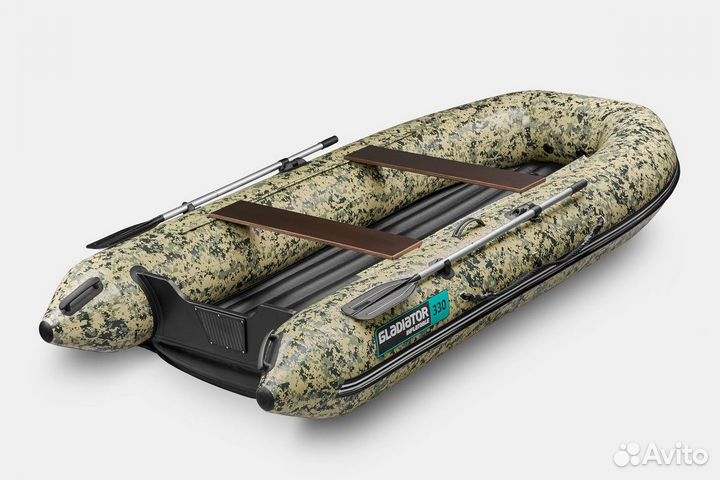 Лодка Gladiator E330S camo в кредит