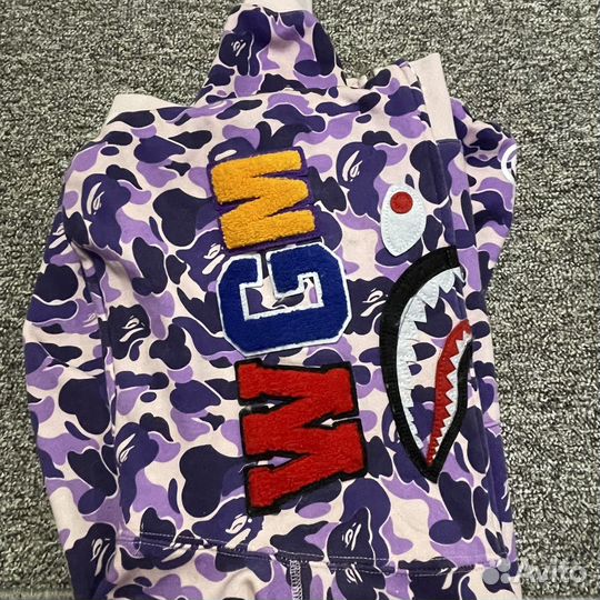 Зип худи bape сиреневый