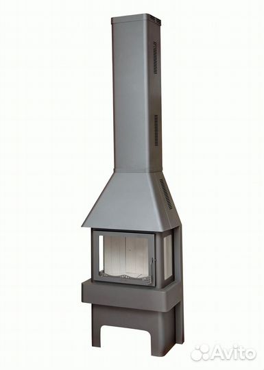 Камин бавария три стекла графит