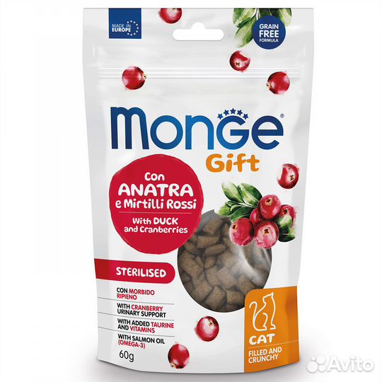 Лакомства для кошек Monge Gift Sterilised 60 г