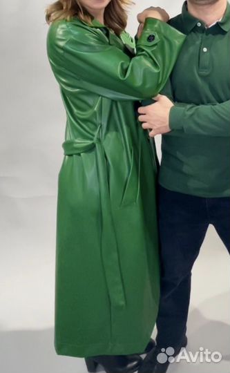 Плащ кожаный