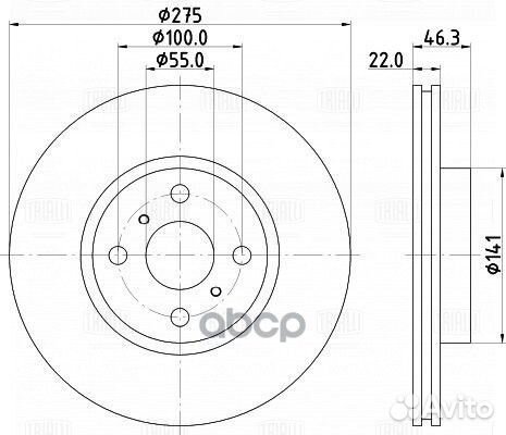 Диск торм. для а/м Toyota Yaris (05) перед. d