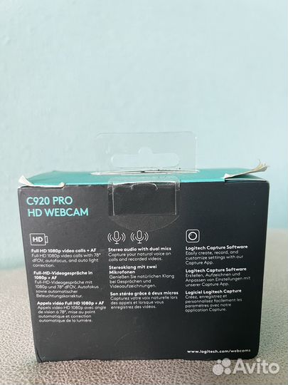 Веб камера logitech hd pro webcam c920 новая
