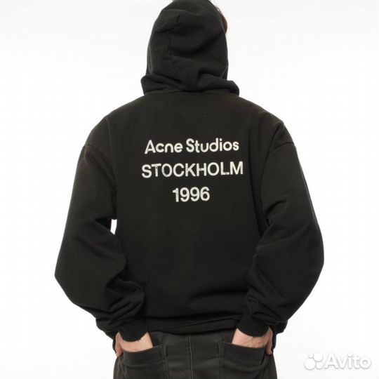 Худи Acne Studios с волокнами конопли черное