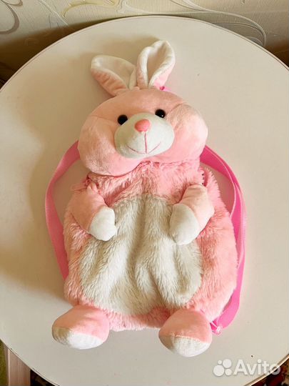 Рюкзак игрушка плюшевый зайчик