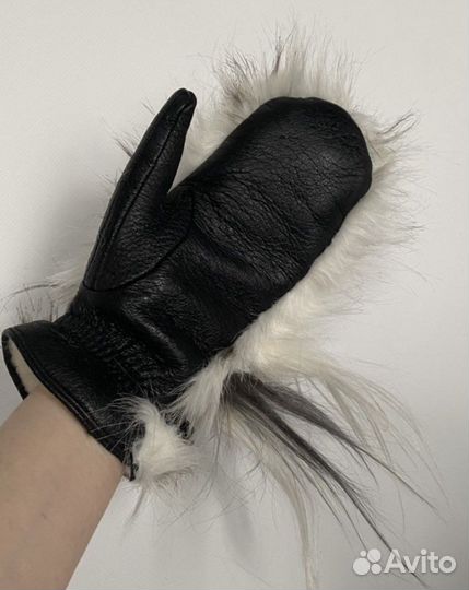 Брендовые варежки меховые Оригинал