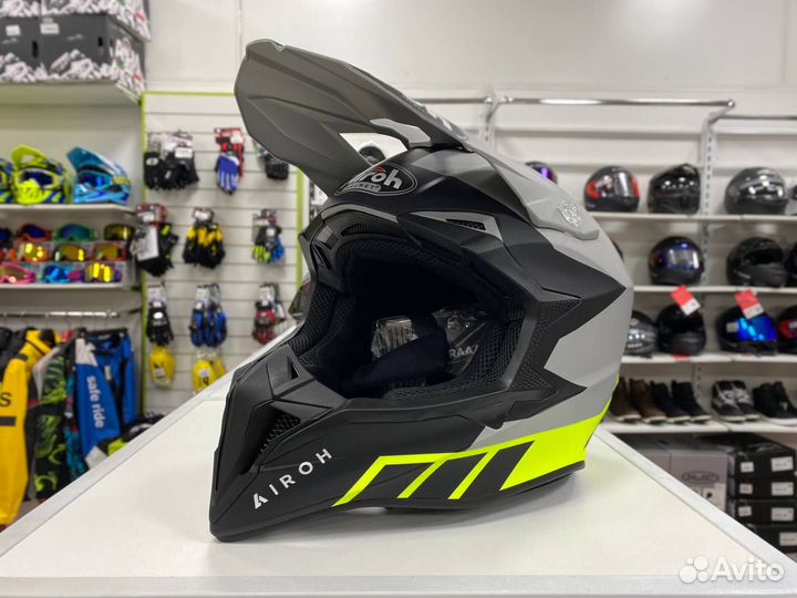 Шлем Кроссовый airoh wraaap reloaded yellow matt
