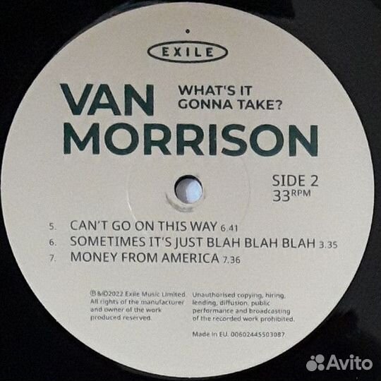 Винил Van Morrison – What's IT Gonna Take (2LP)