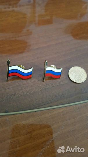 Флаг России значок золото