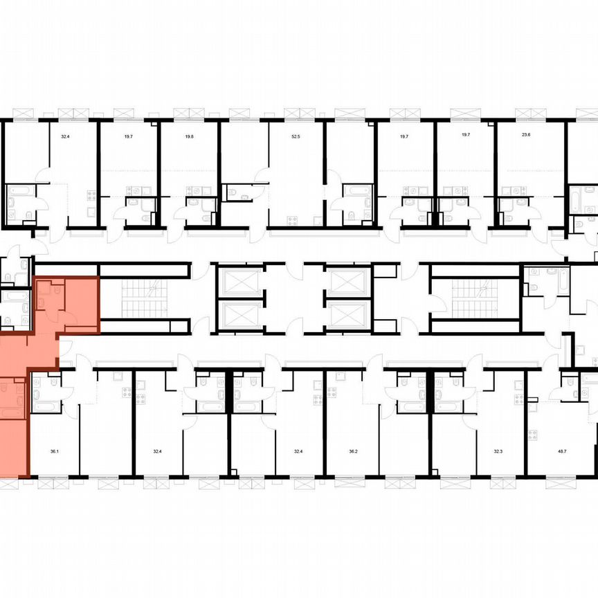 2-к. квартира, 59,7 м², 18/22 эт.