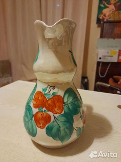 Кувшин керамика ссср,ручная роспись