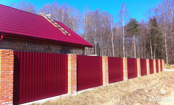 Профнастил С8 0,45 мм Вишня RAL 3005