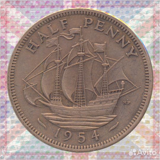 1/2 пенни 1954 Великобритания
