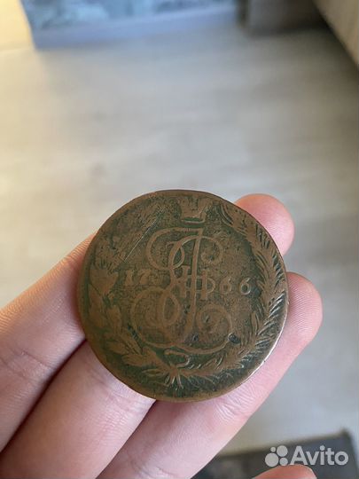 Монета рубль екатерина 2