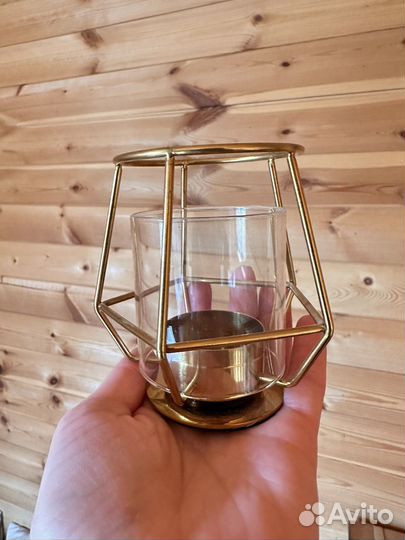 Подсвечник для греющей свечи IKEA parlband золотой