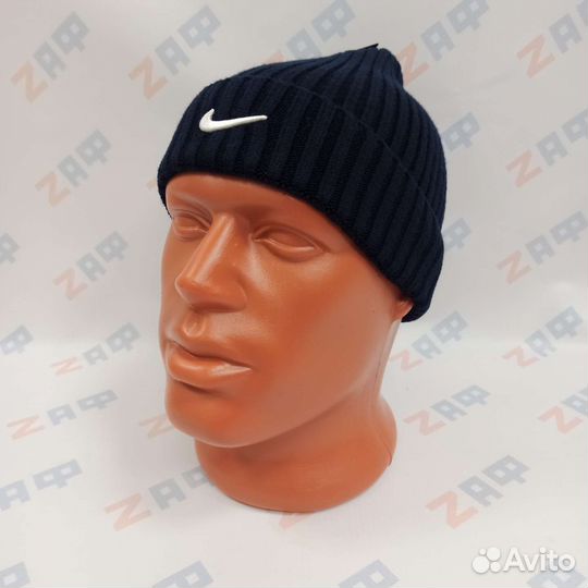 Шапка nike 9285, размер 55-60, тёмно-синяя