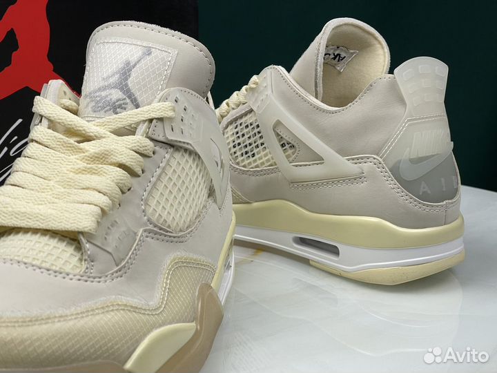 Nike air jordan 4 off whiteнийки кроссовки 4