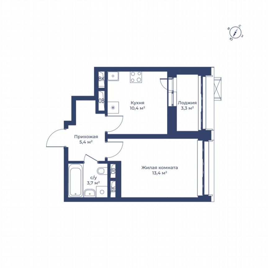 1-к. квартира, 34,6 м², 8/11 эт.
