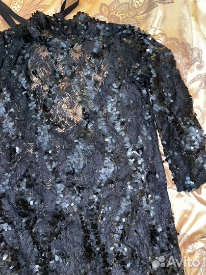 Платье пайетки Zara с открытой спинкой