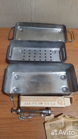 Медицинский стерилизатор шприц стекло СССР