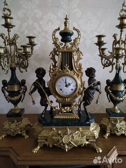 Часы каминные с канделябрами Farbel Imperial Italy